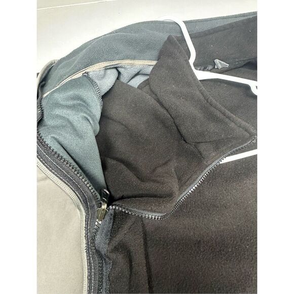 NEW BALANCE MENS GRAY/BLACK ZIP UP Fleece LINED 2in 1 JACKET Sz L No Hood *Notes - Picture 13 of 16